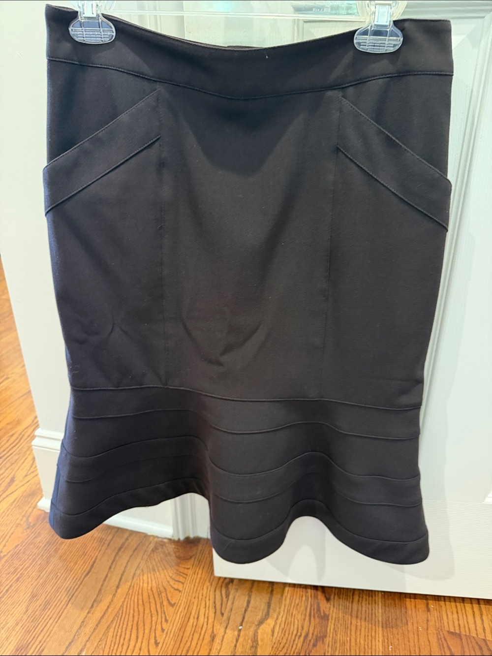 Nanette Lepore dark brown Midi Skirt with Tiered Hem Bands